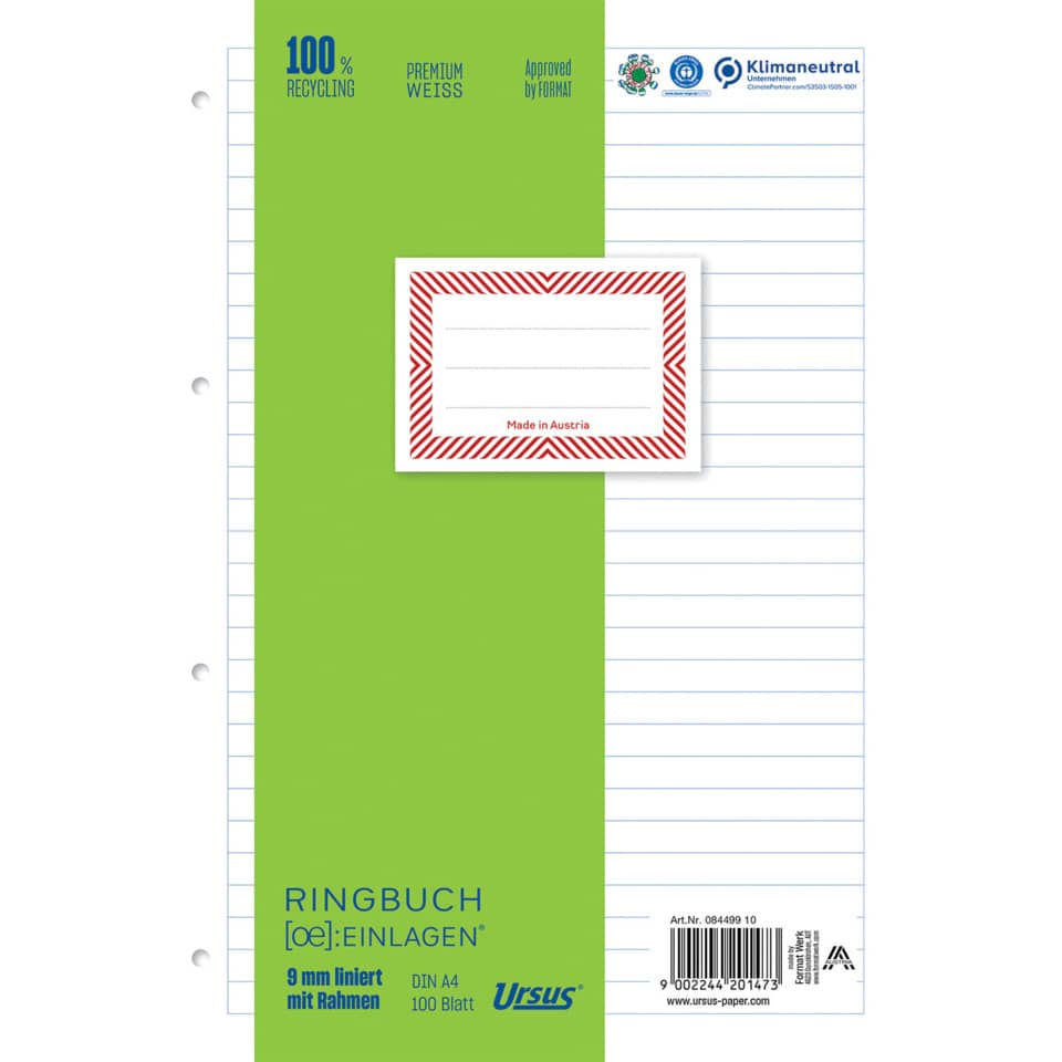 Pacsa 21050 Schreibblock A4 - 100 Blätter Mit Ringbuchlochung (kariert, 100 G/m²) - Nachfüllpack Für Ordner