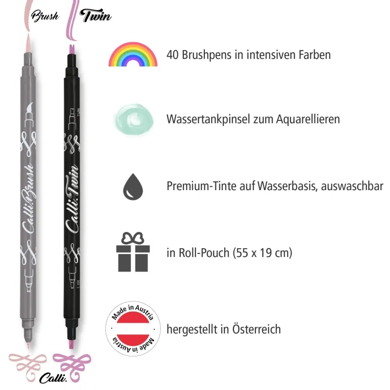 Stifterolle Faserschreiber Calli.Brush & Calli.Twin 40 Stück