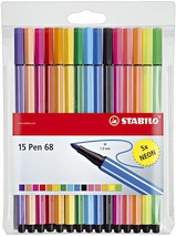 Faserstift Stabilo Pen 68, 15 Stück