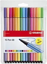 Faserstift Stabilo Pen 68 Neon, 15 Stück