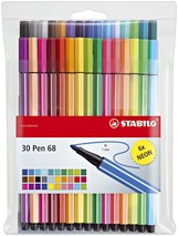 Faserstift Stabilo Pen 68, 30 Stück