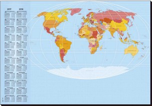 Schreibunterlage Weltkarte