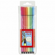 Stabilo Faserschreiber Pen 68 neon, 6 Stück